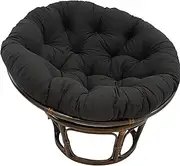 Papasan Round Chair Cushion, Papasan Swing Cushion Round Garden Sofa Cushion Thick Chair Cushion Outdoor Furniture Relaxation Cushion Only Cushion for Yard Garden(Black,150cm (59in))