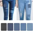 20Pcs/Set 5 Color DIY Iron on Denim Fabric Patches For Clothing Jeans R Kit L0V3