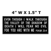 PSALM 23:4 BIBLE VERSE PATCH ROCKER EMBROIDERED Hook, CHRISTIAN RELIGIOUS JESUS