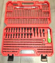 232pc Master 1/4 Hex Bit Set w/ Nut Drivers, Adapters, Ratchet and Case