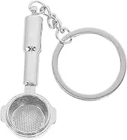 Metal Coffee Keychain Coffee Tool Pendant for Bag Backpack Purse Fun Elegant Souvenir Key Ring for Car Keys Celebration present Sturdy Metal Construction