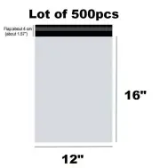 Lot of 500 (12"x16") Poly Mailer 2 Mil Shipping Mailing Packaging Envelope Bags