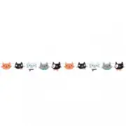 Purr-Fect Kitty Cat Party Shaped Banner 5.5" x 5.5' Paper Birthday Decorations