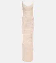 [Aya Muse] Aya Muse Vatia sequined knitted maxi dress AU 14 white
