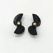 LUMIXE 2Pairs 2 Blades Copper Core Propeller M3 Threaded Dia 36mm CW/CCW Paddle Props Spare Parts for RCBoat Ship Model 3mm Shaft Boat Propeller