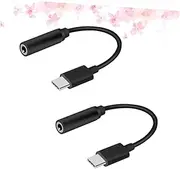 SHINEOFI 2pcs USB C to Audio Adapter C Male to Female Jack Reversible Plug Orientation Compatible with USB Devices Black