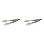 2PK Wiltshire Soft Grip Stainless Steel Kitchen Locking Tongs Utensils 22.8cm