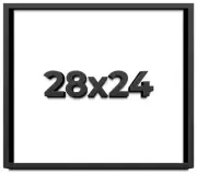 28x24 Shadow Box Frame Black | 1 inches Deep Real Wood Contemporary Shadowbox Di