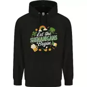 St Patricks Day Let the Shenanigans Begin Mens 80% Cotton Hoodie