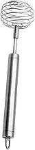 Amosfun Stainless Steel Spiral Egg Whisk Mixer Handheld Kitchen Tool for Effortless Beating Mixing Eggs and Beverages Like Milk Tea Comfortable Grip Design