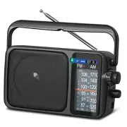 AM FM Radio with Best Reception,Bluetooth Portable AM FM Transistor Black