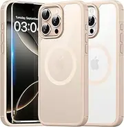 TAURI 3 in 1 for iPhone 16 Pro Case 6.3" with 2-Pack Screen Protector, Compatible with MagSafe, Military-Grade Protection, [Anti-Yellowing] Shockproof Transparent Magnetic Phone Cover - Desert