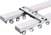 Curtain Double Track Ceiling Or Wall Mount Heavy Duty Aluminium Curtain Rails For Living Room Bedroom Room Divider Track Set 1-10m Customized Length(85cm/2.79ft)