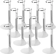 Yaocom 12 Pcs Doll Stand Action Figure Stands with Expandable Waist Wire for 8" to 12" Dolls and Action Figure (White)