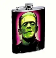 Classic Horror Monster Pink Flask 8oz Stainless Steel Hip Drinking Whiskey