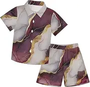 [Caihoyu] Little & Big Boy's Outfits Shirt Short Sets Baby Boy Clothes Summer Clothes Set