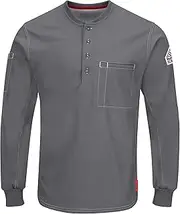 [Bulwark FR] Bulwark Men's Iq Series Plus Long Sleeve Henley-Big/Tall