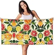 HTTUP Citrus Fruit Pattern Print Quick Dry Beach Towel Lightweight Oversized for Adults for Travel and Pool Towels