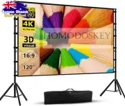 120 Inch Projector Screen with Stand Portable 16:9 HD 4K Indoor Outdoor Movie