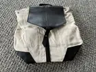 Deux Lux Vegan Black Leather / Ivory Canvas Backpack - New In Package
