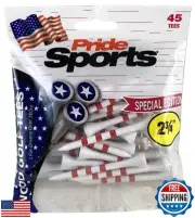 PrideSports 2-3/4" Star and Stripes Tees, White,PS23445STAR