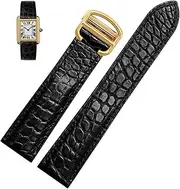 [TIOYW] Crocodile Leather Watch Strap，For Cartier Watch Band 20mm，Leather Tank Key London Calibo Watch Chain Women 20mm