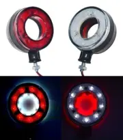 # 2x 24V Red White LED Side Roof Corner Round Marker Lights Truck Lorry Pickups
