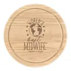 World's Best Midwife Round Chopping Cheese Board Funny Gift Present