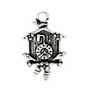 10 Tibetan Silver 26x16mm Cuckoo Clock Birdhouse Birds Bead Drop Charms Pendants