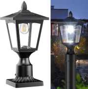 Solar Lamp Post Lights Outdoor, 6000K Dusk to Dawn Waterproof Post Lights with P