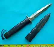 Philippine souvenir handmade knife Kris style Kamagong scabbard blade 4 3/4"