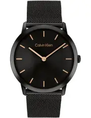 [Calvin Klein] Exceptional Ionic Plated Steel Dial Watch in Black