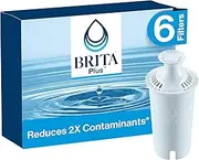 Brita Plus Water Filter, High Density Replacement Filter for Pitchers and Dispensers, Reduces 2X Contaminants*, Lasts 2 Months, 6 Count