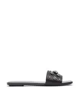 POPPY FLAT SLIDE in BLACK/SILVER SHADE/GRAY for Women