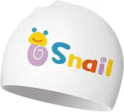 Swimming Pool Hat Kids, Cartoon Silicone Swim Cap, Waterproof Elastic Non-Slip Design, Soft Flexible Fit for Boys Girls Pool Training Exercise, White,Blue, Yellow, Pink