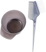 Gogogmee 2Pcs Hair Coloring Bowl with Handle Durable Plastic Dyeing Bowl for Home Salon Use Tinting Tool with Graduated Scale for DIY Hair Dyeing Random Color