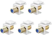 Hsthe Sea 5 PCS F Sockets Keystone Modular F Connectors Connect TV SAT Cables to Modular Patch Panels or Junction Boxes