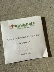 Amagabeli Cast Iron Cleaner 8"X6" Chain Mail Scrubber 316L Premium Stainless Ste