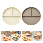 2 Pcs Compartment Plate Child Individual Serving Dish Small Divided Plates