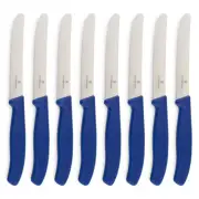 Victorinox Steak & Tomato 11cm Knife Pistol Grip Set x 8 Knives Blue