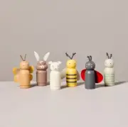 NEW-Hearth & Hand with Magnolia 6 pc Spring Toy Animal Peg Pals Figurine Set NIB