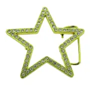 New Star Belt Buckle Gold Metal Rhinestones Blinged Rock Punk Iced Goth TATTOO