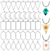 50pcs Open Bezel Pendants 5 Styles Open Back Bezel Pendant Open Frame Pendant