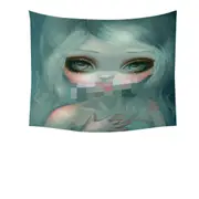 Fine Gothic Art Hand Painted Beautiful Girl Smile Tapestry