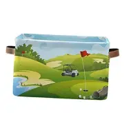 TropicalLife Rectangular Storage Bin Cube Sport Ball Club Golf Theme Foldable 1