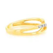 9ct Yellow Gold Luminesce Lab Grown Ring with 7 Diamonds, Q