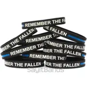10 Bold Remember the Fallen Wristband Bracelets Featuring The Thin Blue Line