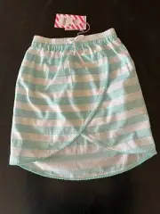 Girls Pumpkin Patch Blue White Striped Skirt Size 8 NWT