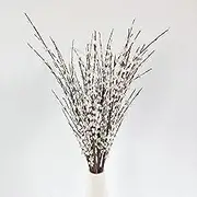 NOLAST 10 Pieces 29.5" Long of Artificial Flowers Faux Jasmine Fake Flower Pussy Willow Branches Stems for Vase Wedding Home Office Party Hotel Restaurant Decoration (White)