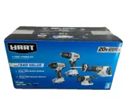 HART HPCK412B 20-Volt Cordless 4 Tool Combo Kit- NEW